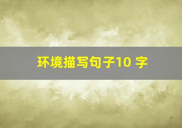 环境描写句子10 字